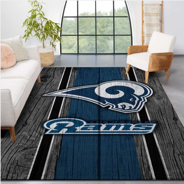 Los Angeles Rams Nfl Team Logo Wooden Style Style Nice Gift Home Decor Rectangle Area Rug