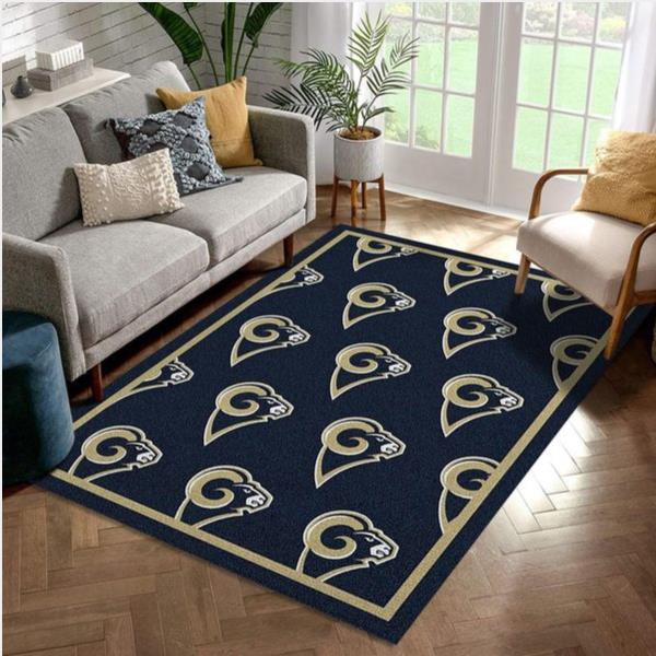 Los Angeles Rams Repeat Rug Nfl Team Area Rug Carpet Living Room Rug Family Gift Us Decor
