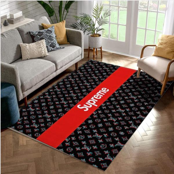 Louis Vuitton supreme red living room carpet