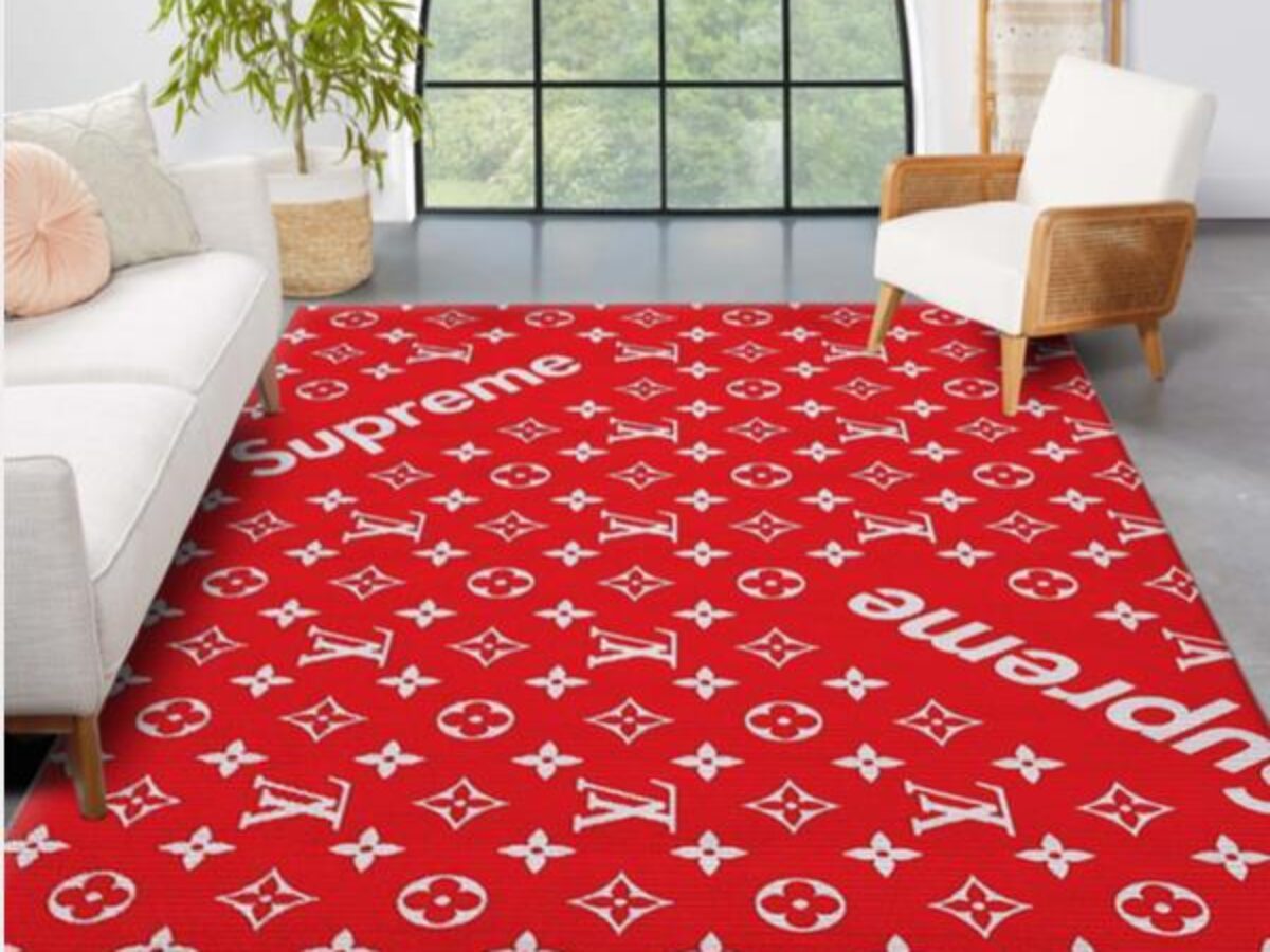 Supereme X Louis Vuitton Ver3 Fashion Brand Area Rug Carpet Living Room Rug  Floor Decor Home Decor in 2023