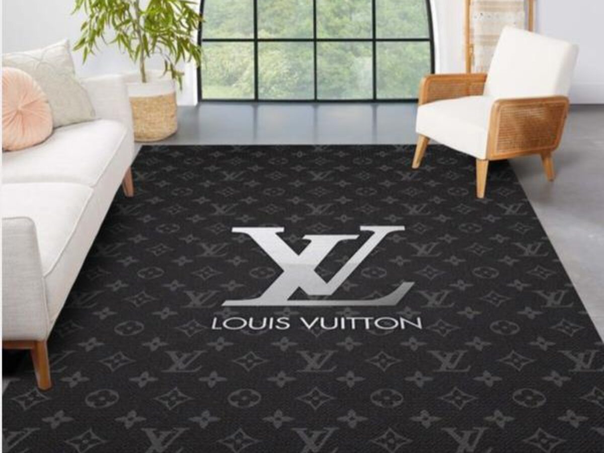 Louis vuitton gray living room carpet