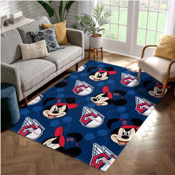 MLB Team Cleveland Guardians Mickey Area Rug Bedroom Rug Christmas Gift US Decor