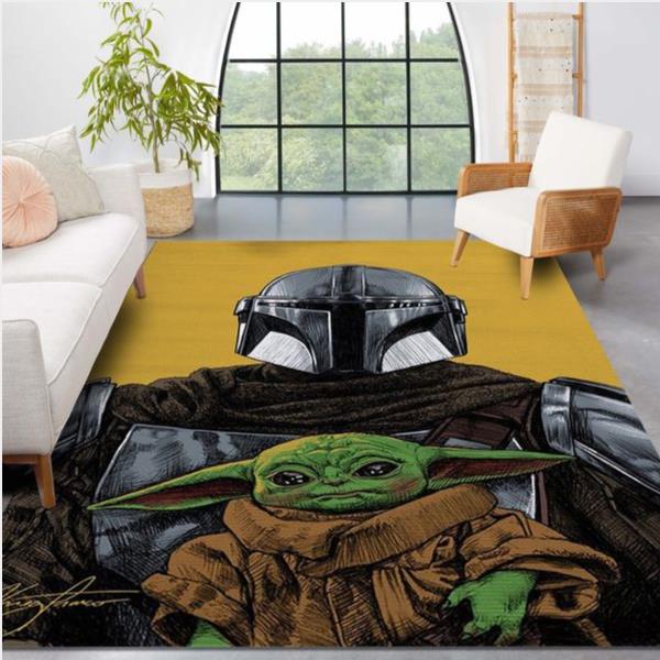 Mandalorian Baby Yoda Ver56 Area Rug Bedroom Rug Home Decor Floor Decor