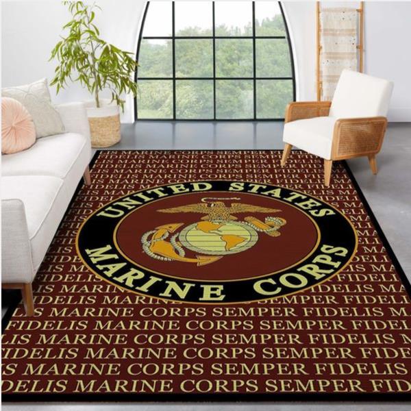 Marine Corps Printed Area Rug - Living Room Carpet Local Brands Floor Decor The Us Decor