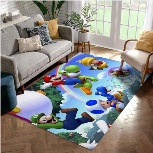 Mario Ver10 Gaming Area Rug Living Room Rug Family Gift Us Decor