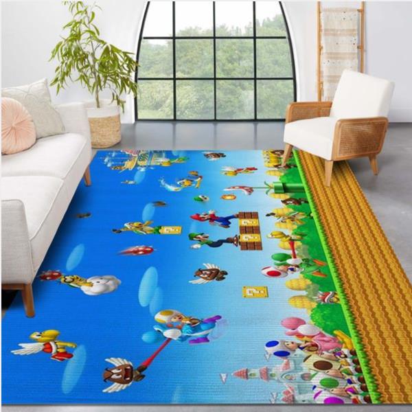 Mario Ver4 Gaming Area Rug Bedroom Rug Family Gift Us Decor