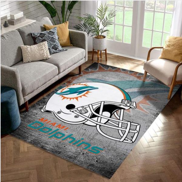 Miami Dolphins Football Nfl Area Rug Bedroom Rug Us Gift Decor