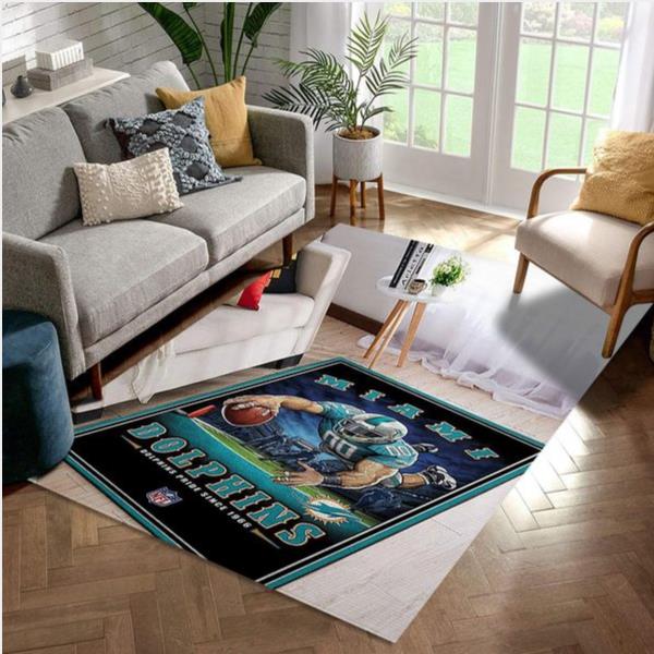Miami Dolphins NFL Team Pride Nice Gift Home Decor Rectangle Area Rug
