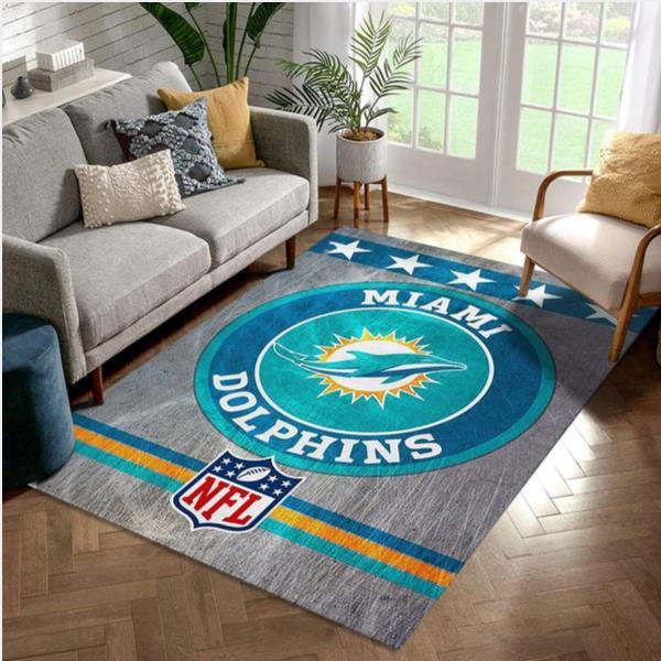 Miami Dolphins Nfl Football Team Area Rug For Gift Bedroom Rug Home Decor Floor Decor