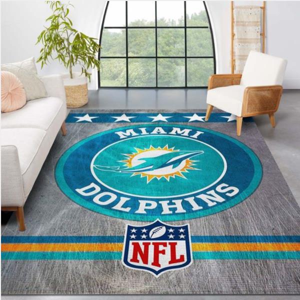 Miami Dolphins Nfl Football Team Area Rug For Gift Bedroom Rug Home Decor Floor Decor
