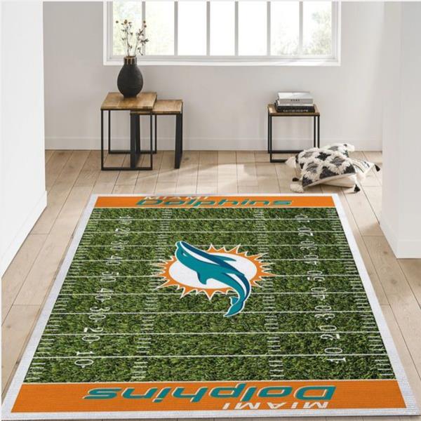 Miami Dolphins Nfl Rug Room Carpet Sport Custom Area Floor Home Decor V4