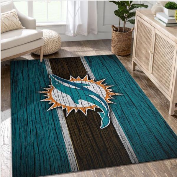 Miami Dolphins Nfl Rug Room Carpet Sport Custom Area Floor Home Decor