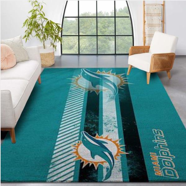 Miami Dolphins Nfl Team Logo Nice Gift Home Decor Rectangle Area Rug