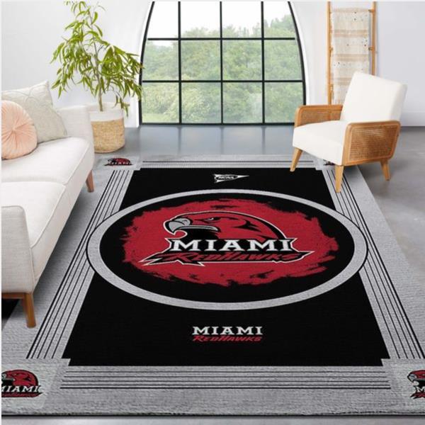 Miami Redhawks Ncaa Team Logo Nice Gift Home Decor Rectangle Area Rug
