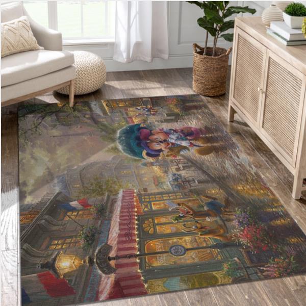 Mickey And Minnie In Paris Christmas Gift Rug Bedroom Rug Home Decor