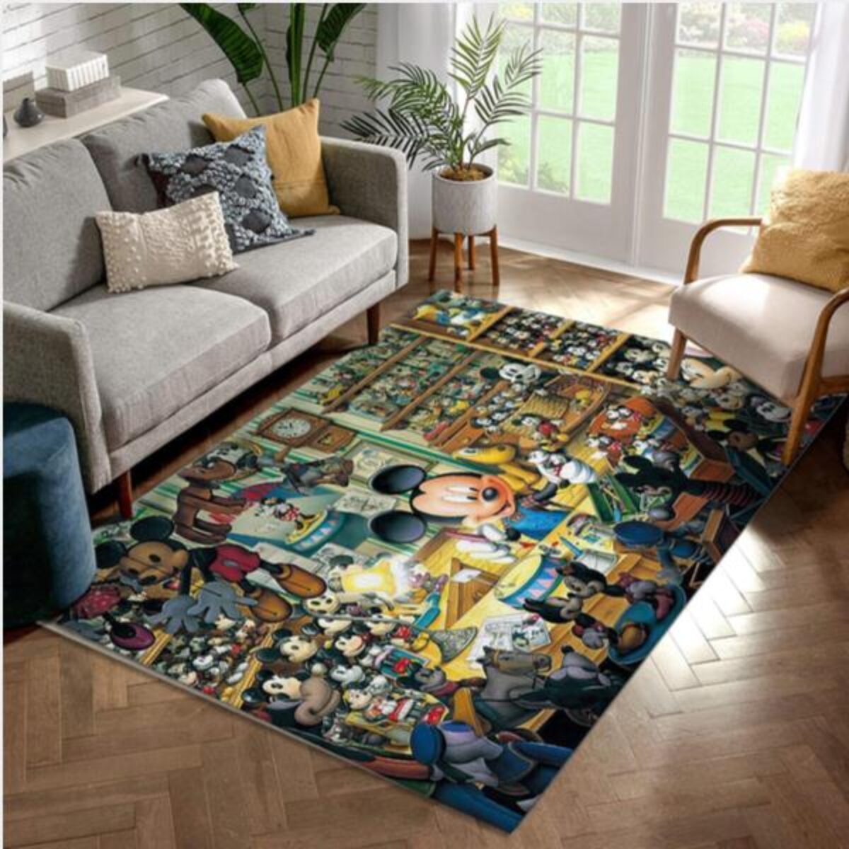 Cartoon Mickey Kitchen Decoration Large Carpet Bedroom Door Anti-Slip Rug  Mat