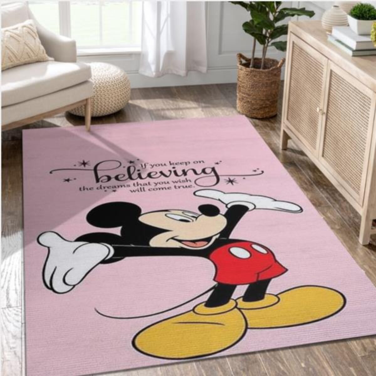 Cartoon Mickey Kitchen Decoration Large Carpet Bedroom Door Anti-Slip Rug  Mat