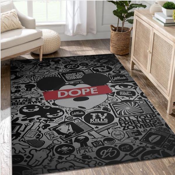 Mickey Mouse Dope Beautiful Area Rug For Christmas Living Room And Bedroom Rug Home Decor
