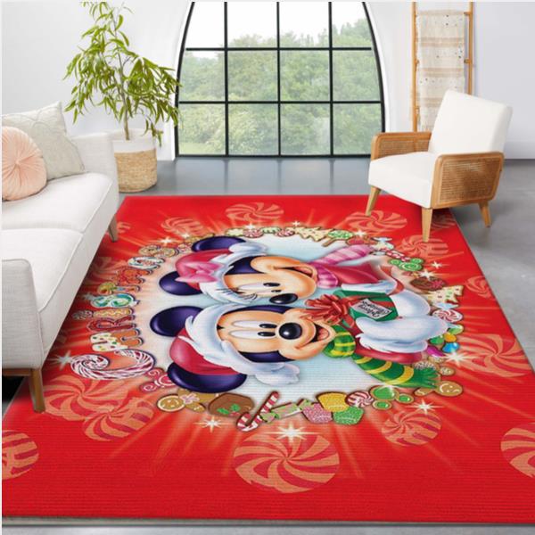 Mickey Mouse Minne Merry Christmas Area Rugs Living Room Carpet Local Brands Floor Decor The US Decor