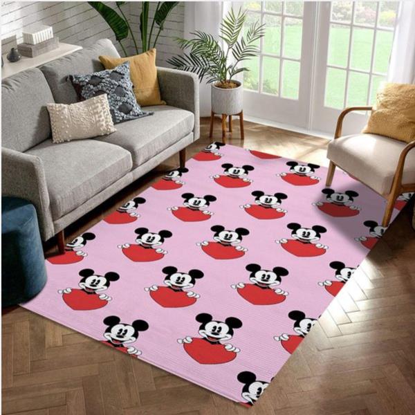 Mickeymouse Pink Red Area Rug For Christmas Living Room And Bedroom Rug Us Gift Decor
