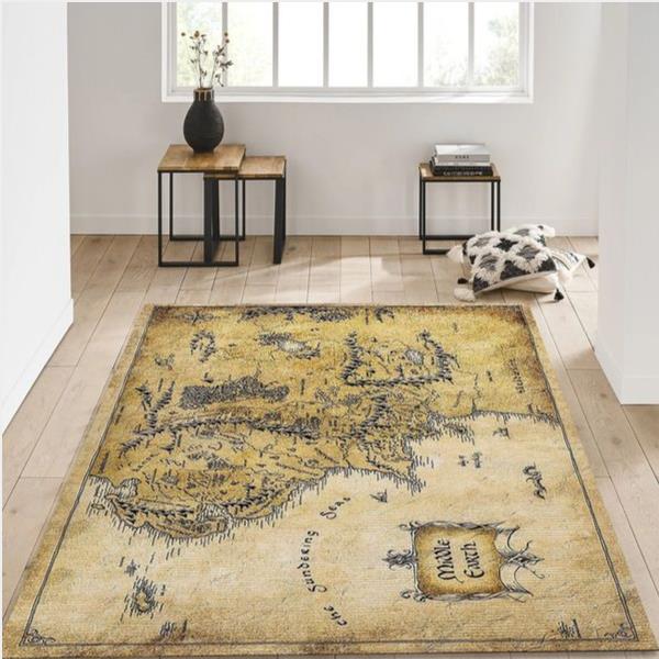 Middle Earth Map Area Rug - Living Room Carpet Floor Decor The Us Decor