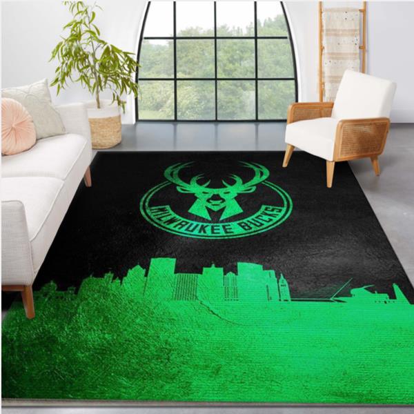 Milwaukee Bucks Skyline Area Rug Carpet Living Room Rug Home Decor Floor Decor