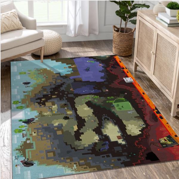 Minecraft Drawing Game Area Rug Carpet Bedroom Rug