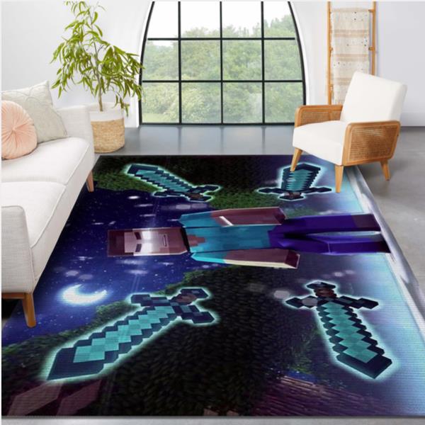 Minecraft Gaming Area Rug Bedroom Rug Family Gift US Decor