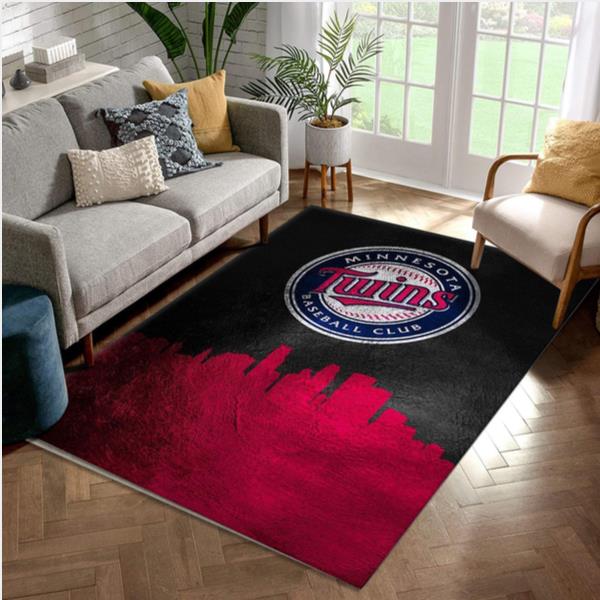 Minnesota Twins Skyline MLB Team Area Rug Living Room Rug Christmas Gift US Decor