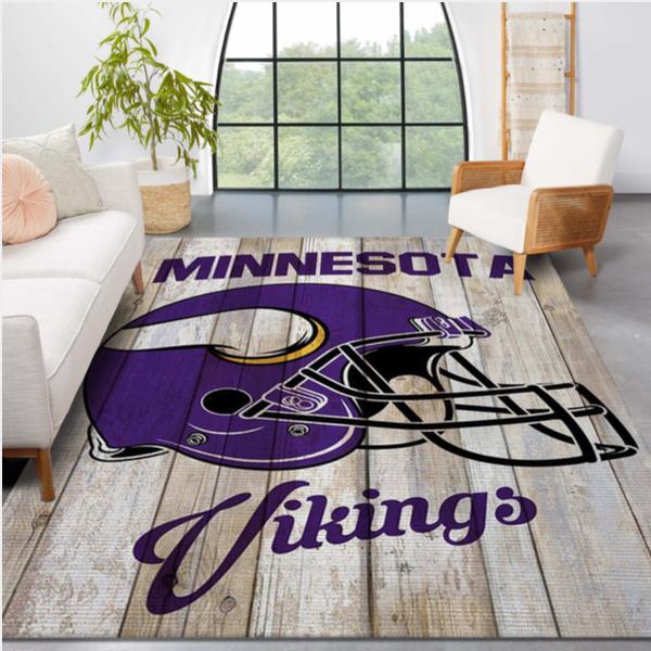 Minnesota Vikings Helmet NFL Area Rug Bedroom Rug Home US Decor
