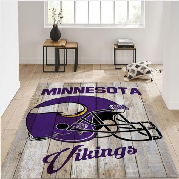 Minnesota Vikings Helmet Nfl Area Rug Bedroom Rug Home Us Decor