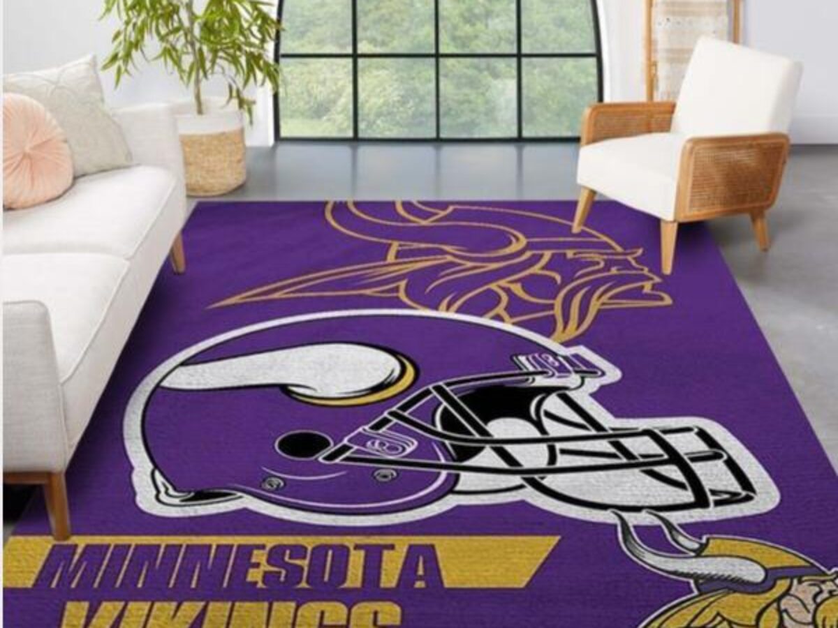 Minnesota Vikings Nfl Logo Style Rug Room Carpet Custom Area Floor Home  Decor