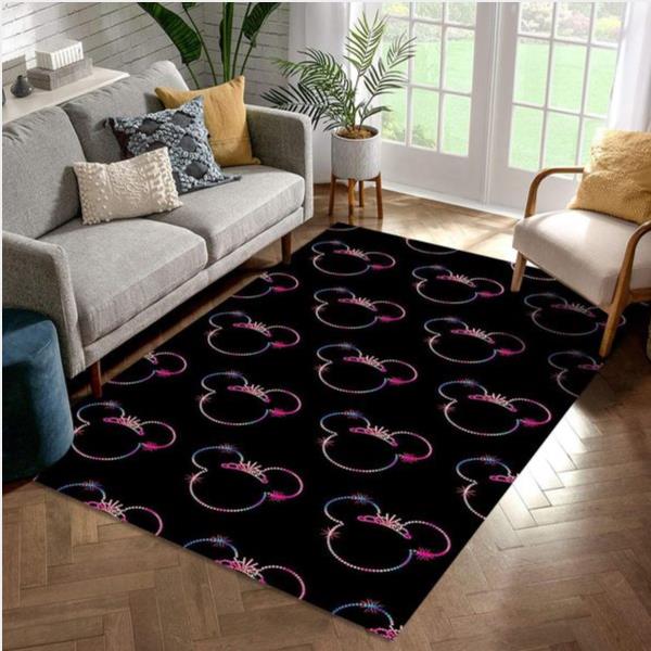 Minnie Mouse Black And Colorful Movie Area Rug Kitchen Rug Family