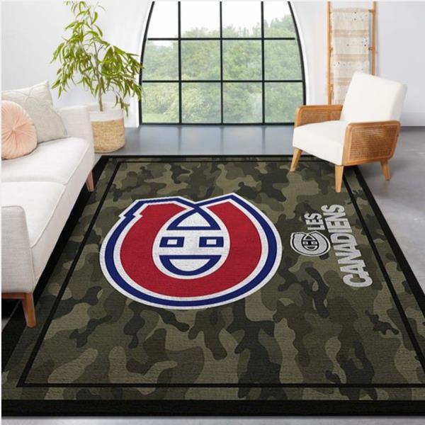 Montr Al Canadiens Nhl Team Logo Camo Style Nice Gift Home Decor Rectangle Area Rug