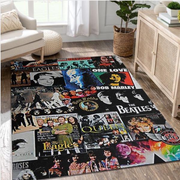 Music Of All Time Area Rug For Music Fans Music Floor Decor The Us Decor
