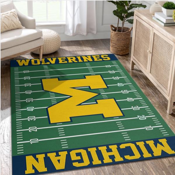 NFL Team Michigan Wolverines Home Field Area Rug Sport Home Decor