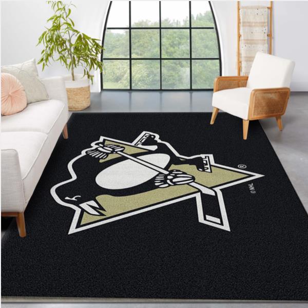 NHL Spirit Pittsburgh Penguins Team Logo Area Rug Bedroom Rug Home US Decor