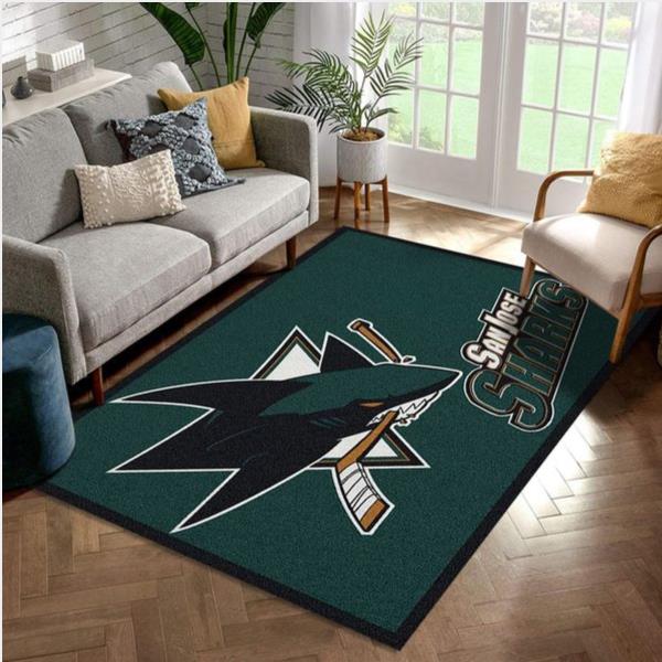 NHL Spirit San Jose Sharks Area Rug Carpet Kitchen Rug Christmas Gift Us Decor