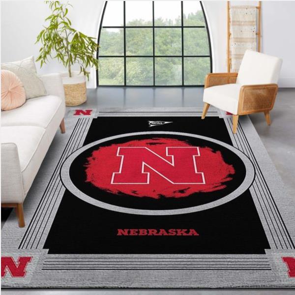 Nebraska Cornhuskers Ncaa Team Logo Nice Gift Home Decor Rectangle Area Rug