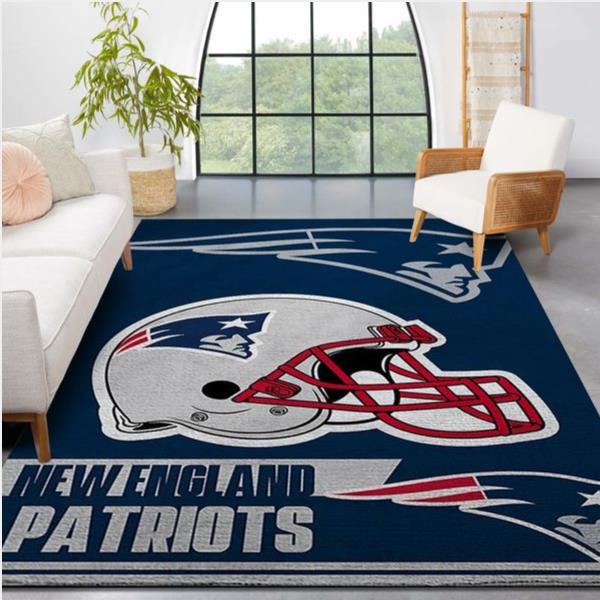 New England Patriots Nfl Team Logo Helmet Nice Gift Home Decor Area Rug Rugs For Living Room Rug Home Decor
