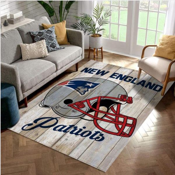 New England Patriots Wood Nfl Rug Living Room Rug Christmas Gift Us Decor
