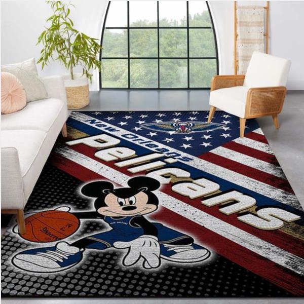 New Orleans Pelicans Nba Team Logo Mickey Us Style Nice Gift Home Decor Rectangle Area Rug