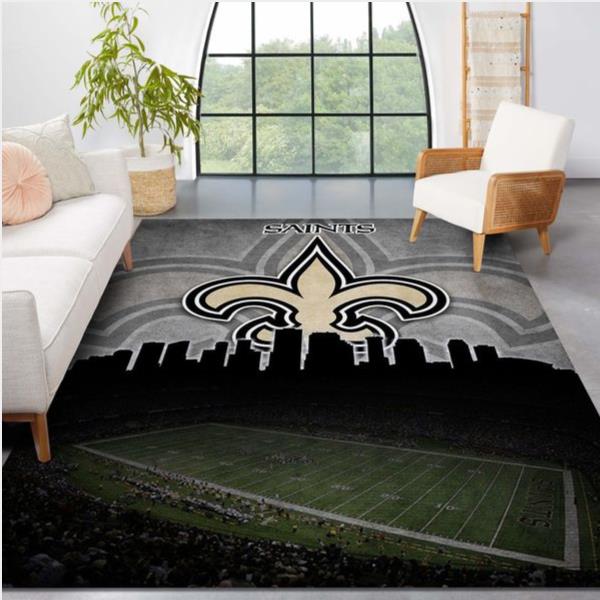 New Orleans Saints Nfl Area Rug Living Room Rug Home Decor Floor Decor