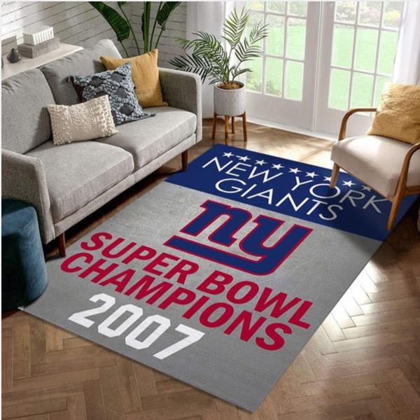 New York Giants 2007 Nfl Rug Bedroom Rug US Gift Decor