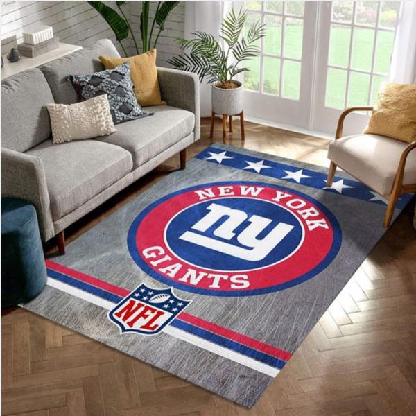 New York Giants Circle Nfl Football Team Area Rug For Gift Living Room Rug Christmas Gift US Decor