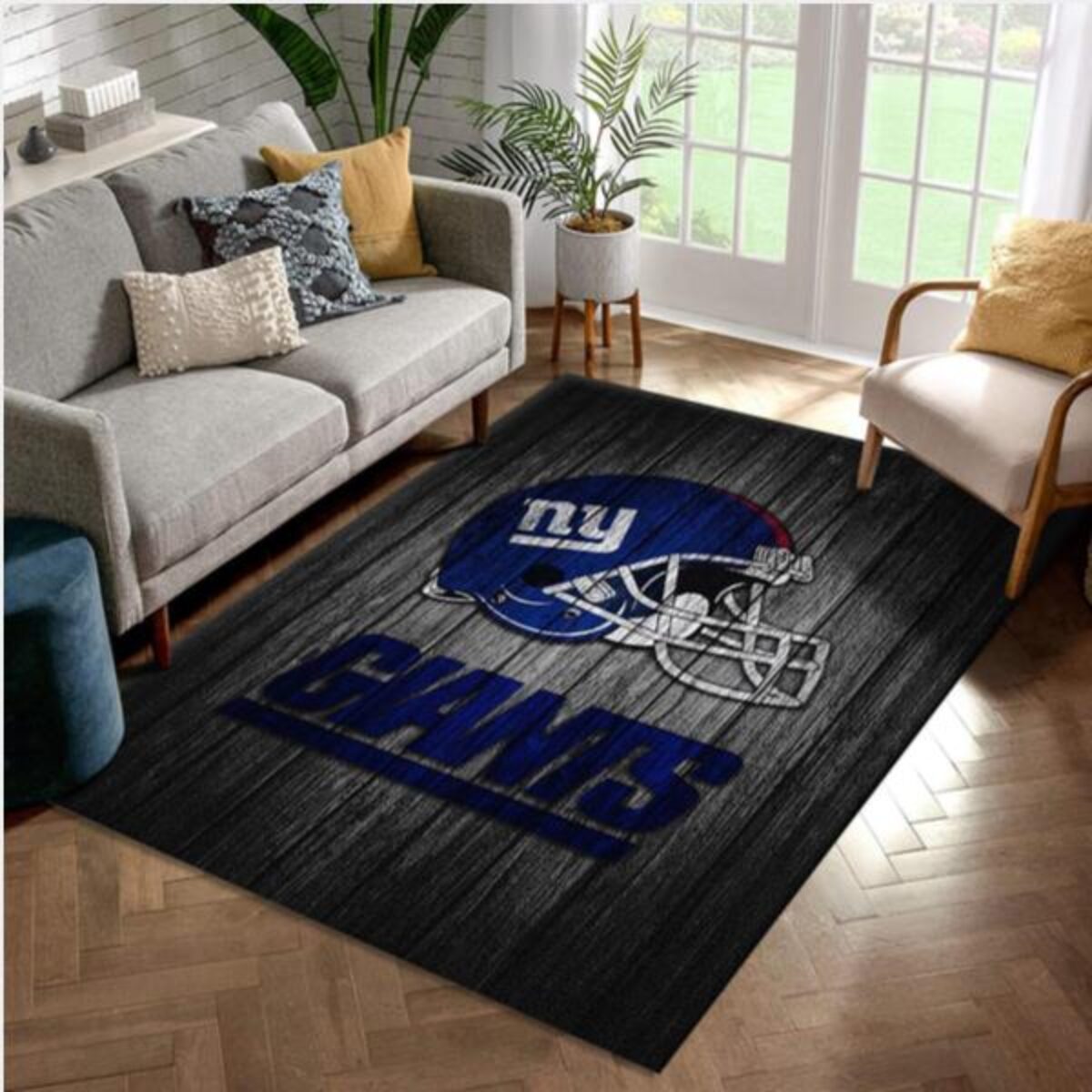 Detroit Lions Skyline NFL Area Rug Living Room Rug Family Gift Us