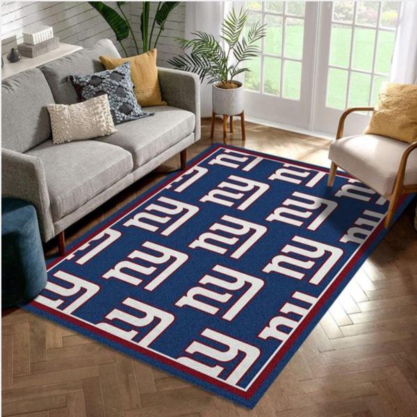 New York Giants Repeat Rug Nfl Team Area Rug Carpet Living Room Rug Us Gift Decor