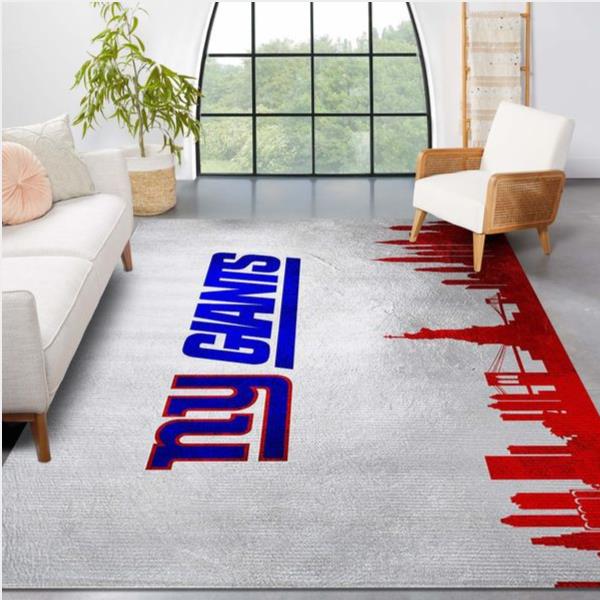 New York Giants Skyline Nfl Team Logos Area Rug Living Room And Bedroom Rug Home Decor Floor Decor