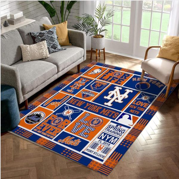 New York Mets MLB Baseball Area Rug MLB Baseball Floor Decor The US Decor