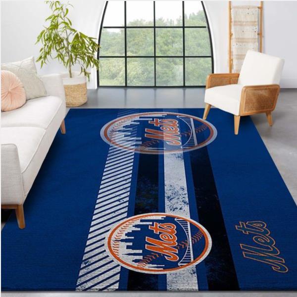 New York Mets Mlb Team Logo Nice Gift Home Decor Rectangle Area Rug